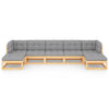7 Piece Garden Lounge Set with Cushions Solid Pinewood