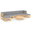 alt="8 Piece Garden Lounge Set with Cushions Solid Pinewood"