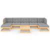 8 Piece Garden Lounge Set with Cushions Solid Pinewood