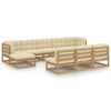 alt="11 Piece Garden Lounge Set&Cushions Honey Brown Solid Pinewood"