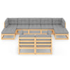 9 Piece Garden Lounge Set with Cushions Solid Pinewood