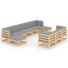 alt="10 Piece Garden Lounge Set with Cushions Solid Pinewood"