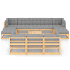 11 Piece Garden Lounge Set with Cushions Solid Pinewood