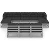 11 Piece Garden Lounge Set with Cushions Grey Solid Pinewood