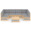 7 Piece Garden Lounge Set with Cushions Solid Pinewood