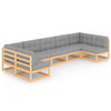 alt="7 Piece Garden Lounge Set with Cushions Solid Pinewood"