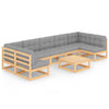 alt="8 Piece Garden Lounge Set with Cushions Solid Pinewood"