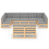 9 Piece Garden Lounge Set with Cushions Solid Pinewood