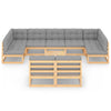 10 Piece Garden Lounge Set with Cushions Solid Pinewood