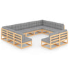 alt="11 Piece Garden Lounge Set with Cushions Solid Pinewood"