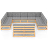 11 Piece Garden Lounge Set with Cushions Solid Pinewood