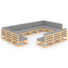 alt="13 Piece Garden Lounge Set with Cushions Solid Pinewood"