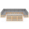 13 Piece Garden Lounge Set with Cushions Solid Pinewood