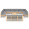 14 Piece Garden Lounge Set with Cushions Solid Pinewood