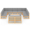 11 Piece Garden Lounge Set with Cushions Solid Pinewood