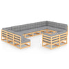 alt="12 Piece Garden Lounge Set with Cushions Solid Pinewood"