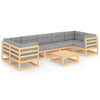 alt="8 Piece Garden Lounge Set with Cushions Solid Pinewood"