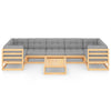 8 Piece Garden Lounge Set with Cushions Solid Pinewood
