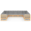 9 Piece Garden Lounge Set with Cushions Solid Pinewood