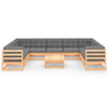 10 Piece Garden Lounge Set with Cushions Solid Pinewood