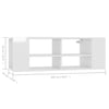 Wall-Mounted TV Cabinet High Gloss White 102x35x35 cm Chipboard
