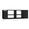 Wall-Mounted TV Cabinet High Gloss Black 102x35x35 cm Chipboard