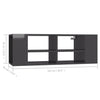 Wall-Mounted TV Cabinet High Gloss Grey 102x35x35 cm Chipboard