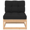 Garden Middle Sofa with Cushions Solid Pinewood