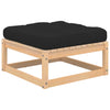 alt="Garden Footstool with Cushion Solid Pinewood"