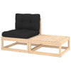 alt="2 Piece Garden Lounge Set with Cushions Solid Pinewood"