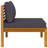 3 Piece Garden Lounge Set with Dark Grey Cushions Acacia Wood