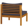 3 Piece Garden Lounge Set with Dark Grey Cushions Acacia Wood