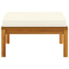 3 Piece Garden Lounge Set with Cream White Cushions Acacia Wood