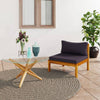 alt="Sectional Middle Sofa with Dark Grey Cushions Solid Acacia Wood"