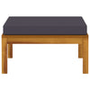 Footrest with Dark Grey Cushion Solid Acacia Wood