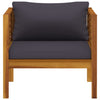 Garden Chair with Dark Grey Cushions Solid Acacia Wood
