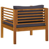 Garden Chair with Dark Grey Cushions Solid Acacia Wood