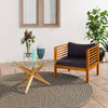 alt="Garden Chair with Dark Grey Cushions Solid Acacia Wood"