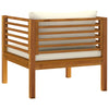 Garden Chair with Cream White Cushions Solid Acacia Wood