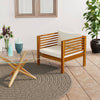 alt="Garden Chair with Cream White Cushions Solid Acacia Wood"