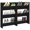 Wall Shoe Cabinets 2 pcs Black 60x18x90 cm Chipboard