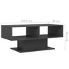 Coffee Table Grey 103.5x50x44.5 cm Chipboard