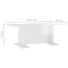 Coffee Table High Gloss White 103.5x60x40 cm Chipboard