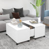 alt="Coffee Table White 75x75x38 cm Chipboard"