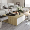 alt="Coffee Table White and Sonoma Oak 80x80x31 cm Chipboard""