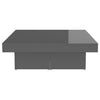 Coffee Table High Gloss Grey 90x90x28 cm Chipboard