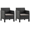 alt="Garden Chairs with Cushions 2 pcs PP Anthracite"