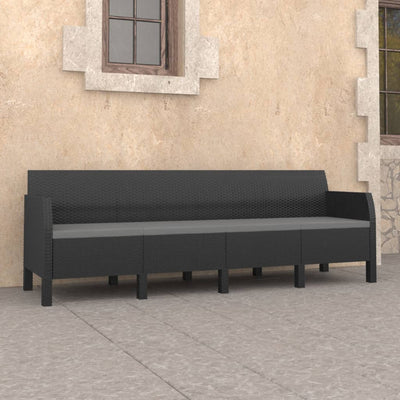 alt="4-Seater Garden Sofa with Cushions Anthracite PP"