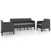 3 Piece Garden Lounge Set with Cushions PP Anthracite
