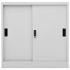 Office Cabinet with Sliding Door Light Grey 90x40x90 cm Steel